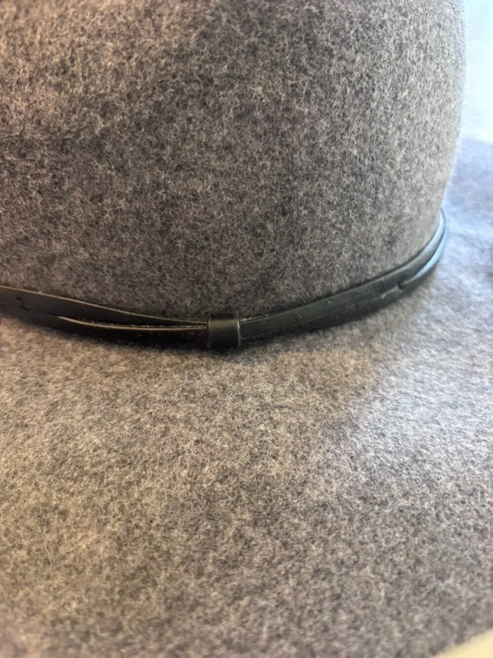 Gray 100% Wool Felt Wide Brim Hat